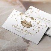 Moderne Gouden Lippen Gouden Splatter Make-up Arti Visitekaartje