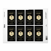 Moderne gouden logo honingbij honingpot etiket (Full Sheet)