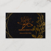 Moderne gouden lotusbloem voor de beroepsgroep visitekaartje (Voorkant)