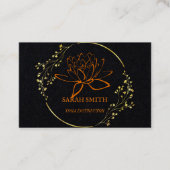 Moderne gouden lotusbloem voor de beroepsgroep visitekaartje (Voorkant)