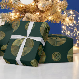 Moderne gouden luxe art deco cirkels cadeaupapier