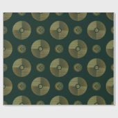 Moderne gouden luxe art deco cirkels cadeaupapier (Vlak)