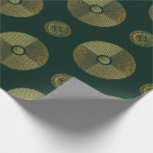 Moderne gouden luxe art deco cirkels cadeaupapier (Hoek)