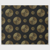 Moderne gouden luxe art deco cirkels cadeaupapier (Vlak)