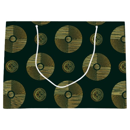 Moderne Gouden Luxe Art Deco Cirkels Groot Cadeauzakje (Voorkant)