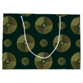 Moderne Gouden Luxe Art Deco Cirkels Groot Cadeauzakje (Achterkant)