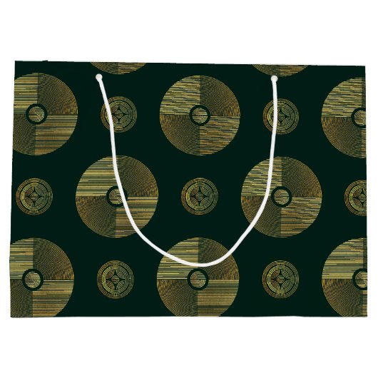 Moderne Gouden Luxe Art Deco Cirkels Groot Cadeauzakje (Achterkant)