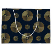 Moderne Gouden Luxe Art Deco Cirkels Groot Cadeauzakje (Achterkant)