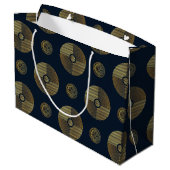 Moderne Gouden Luxe Art Deco Cirkels Groot Cadeauzakje (Achterkant Gekanteld)