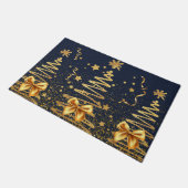 Moderne gouden luxe metalen glitterblauw deurmat (Schuin)