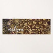 Moderne Gouden Mandala Patroon Aangepaste Naam Yogamat (Voorkant (horizontaal))
