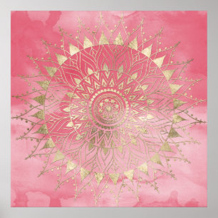 Moderne gouden mandala poster
