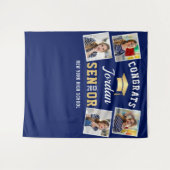 Moderne gouden marineblauwe fotobooth-achtergrond  wandkleed (Voorkant (horizontaal))