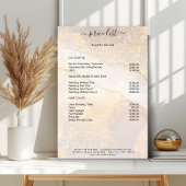 Moderne Gouden Marmer Glitter Salon Prijslijst Pos Poster