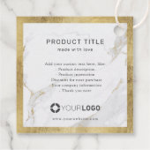 Moderne gouden marmer moderne kalligrafie dank u bedankjes labels (Achterkant)