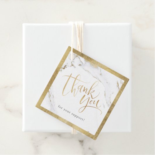 Moderne gouden marmer moderne kalligrafie dank u bedankjes labels (In situ)