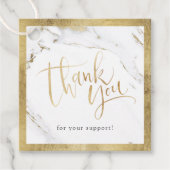 Moderne gouden marmer moderne kalligrafie dank u bedankjes labels (Voorkant)