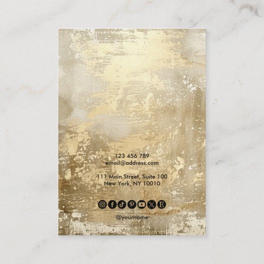 Moderne Gouden Metaal Eenvoudige Oorbel Vertoning Visitekaartje (Achterkant)