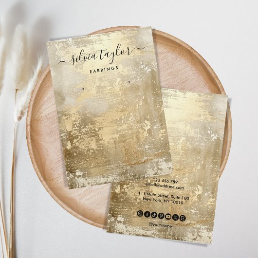 Moderne Gouden Metaal Eenvoudige Oorbel Vertoning Visitekaartje