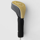 Moderne gouden metalen Monogram Golf Golfheadcover (Schuin)