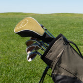 Moderne gouden metalen Monogram Golf Golfheadcover (Insitu)