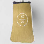 Moderne gouden metalen Monogram Golf Golfheadcover (Draai 90)