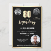 Moderne Gouden Metallic Verrassing 80e Verjaardag Kaart (Voorkant)