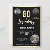 Moderne Gouden Metallic Verrassing 90e Verjaardag Kaart (Voorkant)