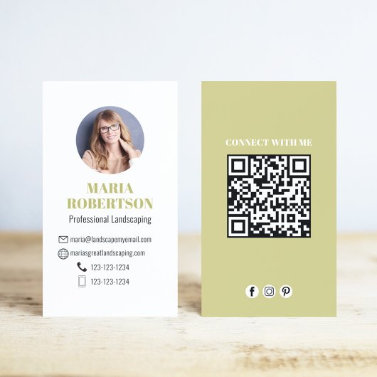 Moderne Gouden Minimalistische QR Code Social Medi Visitekaartje