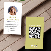 Moderne Gouden Minimalistische QR Code Social Medi Visitekaartje