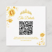 Moderne Gouden Minimalistische Quinceanera QR RSVP Informatiekaartje (Voorkant)