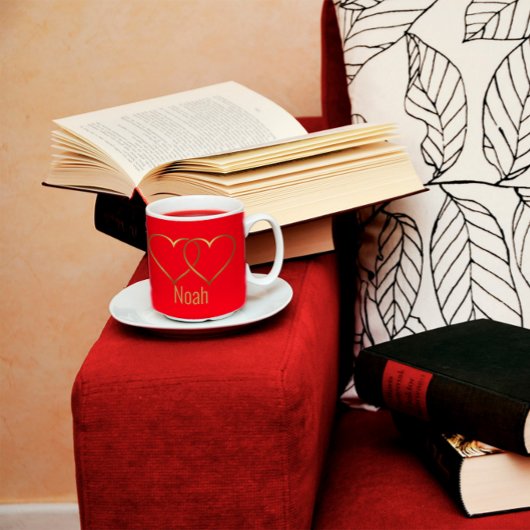 Moderne gouden Mok met rode tweetone koffie