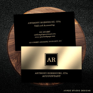 Moderne Gouden Monogram Accountant Visitekaartje