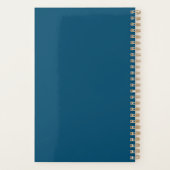 Moderne Gouden Monogram Indigo Blauwe Pro Zakelijk Planner (Achterkant)