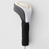 Moderne gouden monogram initiaal letters golfheadcover (Schuin)