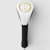 Moderne gouden monogram initiaal letters golfheadcover (Voorkant)