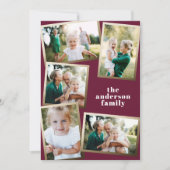 Moderne gouden multi-fotofamiliekaart (Voorkant)