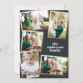 Moderne gouden multi-fotofamiliekaart (Voorkant)