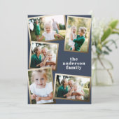 Moderne gouden multi-fotofamiliekaart (Staand voorkant)