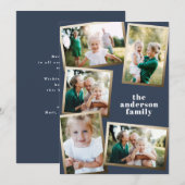 Moderne gouden multi-fotofamiliekaart (Voorkant / Achterkant)