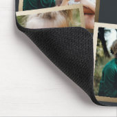 Moderne gouden multi-fotofamiliekaart muismat (Hoek)