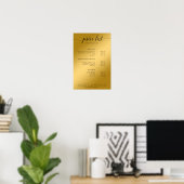 Moderne, gouden (nabootsing) salonprijzenlijstpost poster (Thuiskantoor)