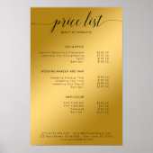 Moderne, gouden (nabootsing) salonprijzenlijstpost poster (Voorkant)