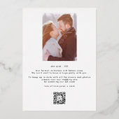 Moderne GOUDEN NAMEN | Foto bewerkbaar De datum op Folie Uitnodiging (Achterkant)