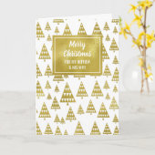 Moderne gouden neef en zijn vrouw kerst kaart (Gele Bloem)