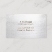 Moderne gouden olie Lotus Elegant Silver Texture Visitekaartje (Achterkant)