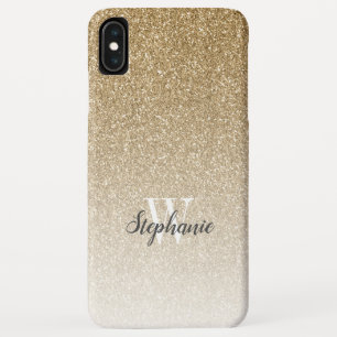 Moderne Gouden Ombre Nep Glitter Monogram Case-Mate iPhone Case