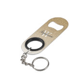 Moderne Gouden Ombre Nep Glitter Monogram Mini Flessenopener (Achterkant Gekanteld)
