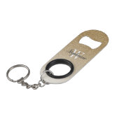 Moderne Gouden Ombre Nep Glitter Monogram Mini Flessenopener (Voorkant Gekanteld)