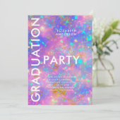 Moderne Gouden Opal Steen Afstudeerfeest Kaart (Staand voorkant)